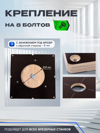 Вставка с разметкой, для фрезера, 380 х 380 Titan