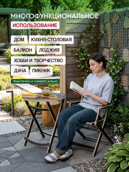 Стол складной с круглой столешницей