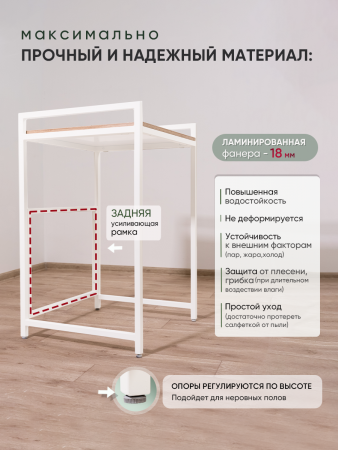 Стеллаж для стиральной машины, белый, 600 х 600 