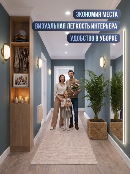 Стул настенный. откидной, белый