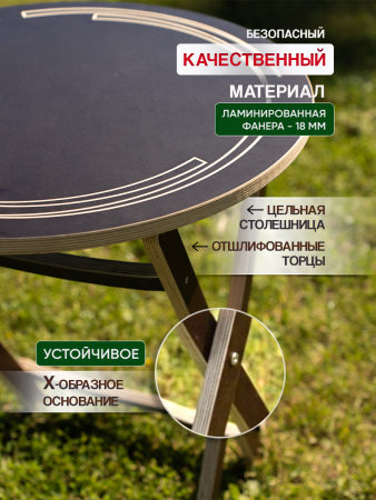 Стол складной с круглой столешницей